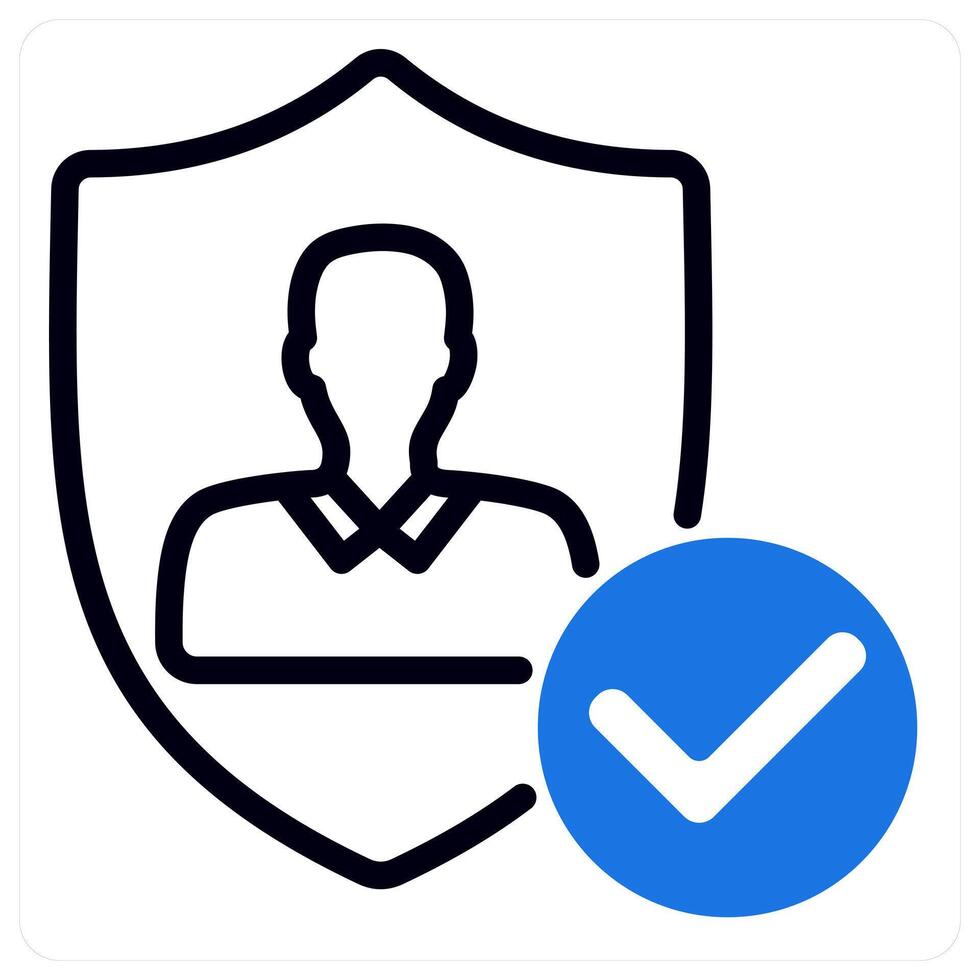 user protection and safety in blue duo line vector