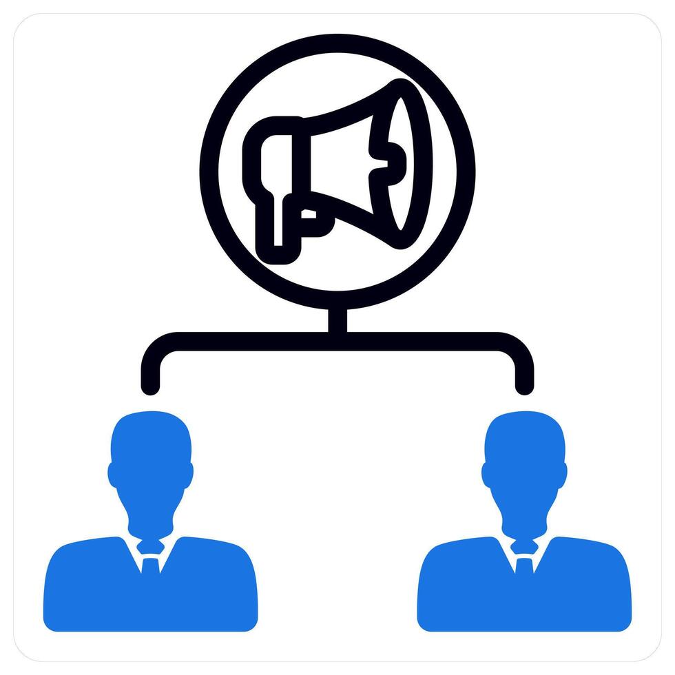 viral marketing icon concept in blue vector