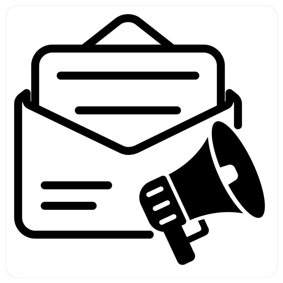 email advertisement icon concept in black vector