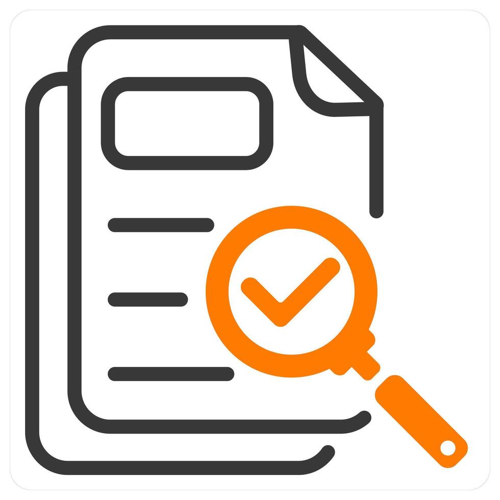 proofreading icon concept in orange vector