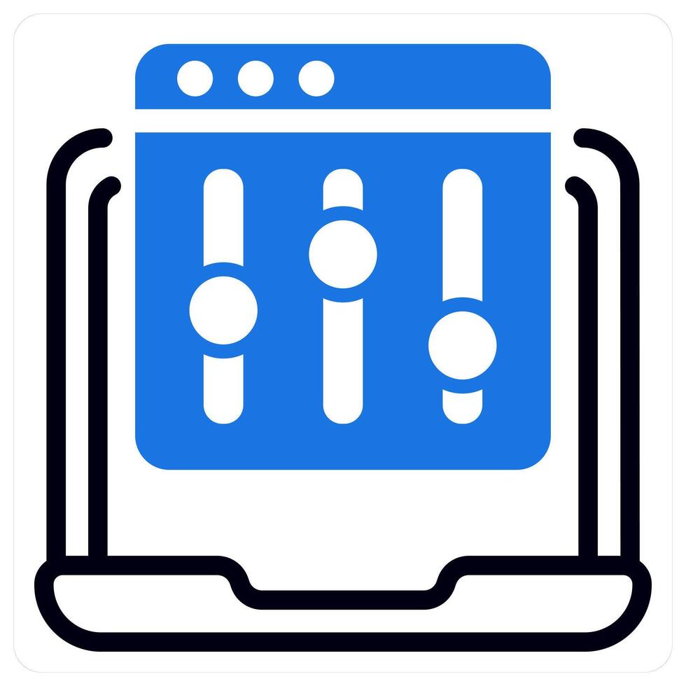 refine webpage icon concept in blue vector