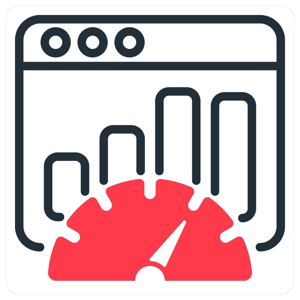seo performance icon in red vector