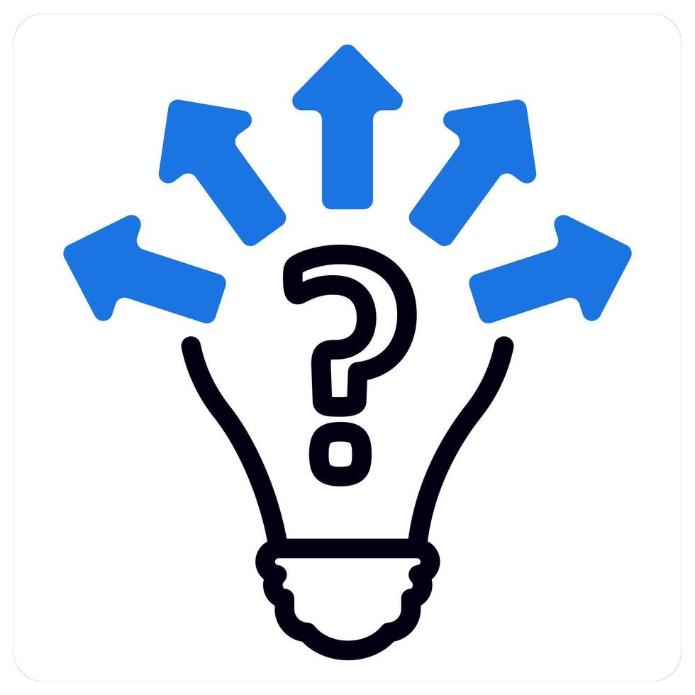 uncertainty and doubt in blue duo line vector