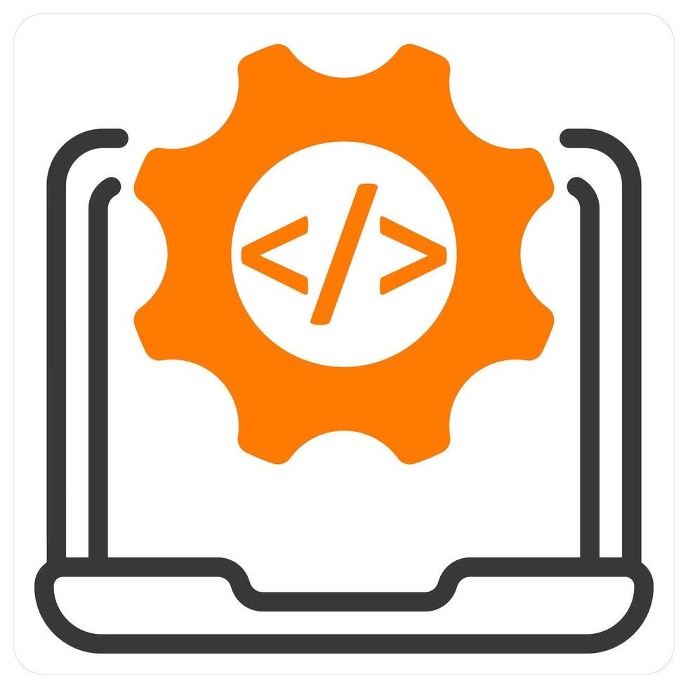 web development icon concept in orange vector