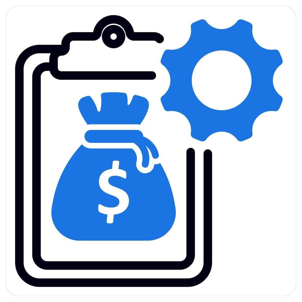 budget management and expenses in blue duo line vector