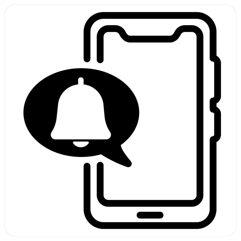 mobile notification icon concept in black vector