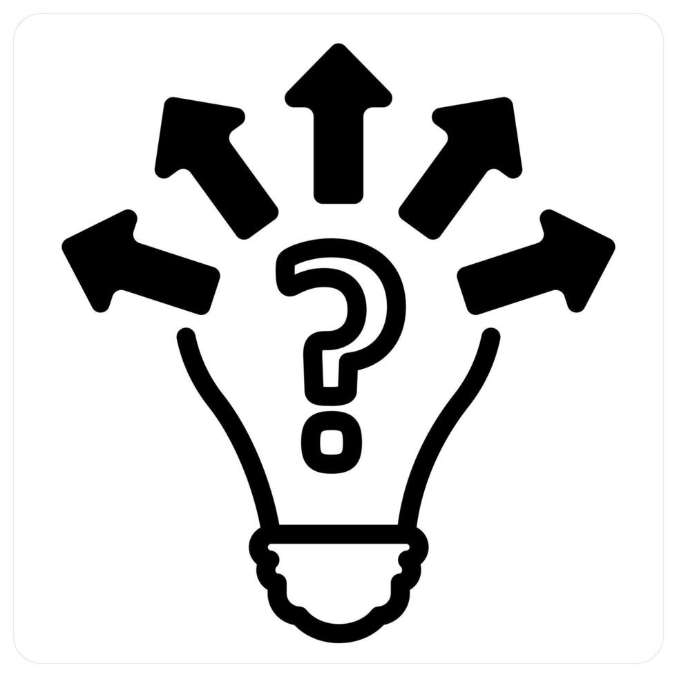 uncertainty and doubt in black duo line vector