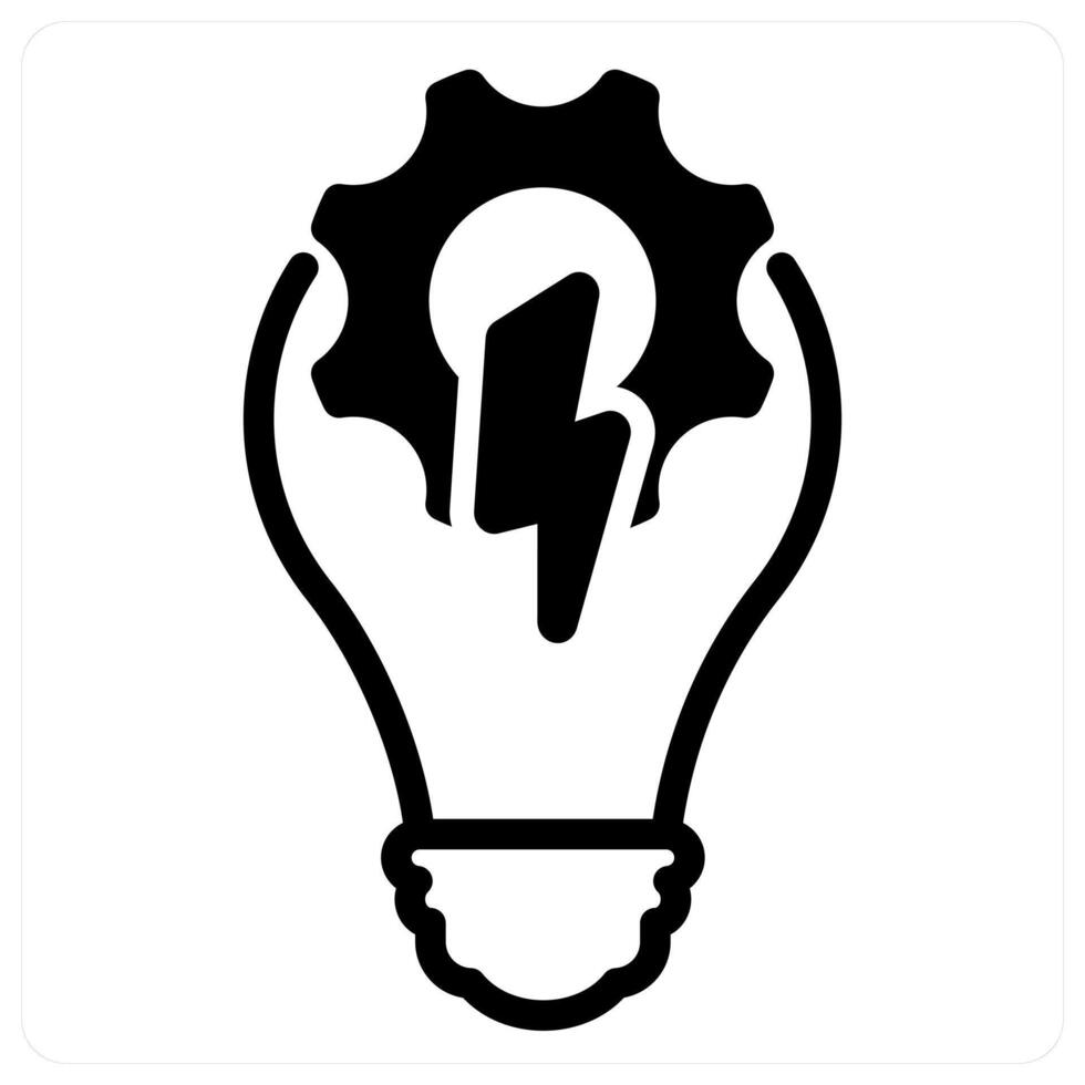 idea generate and inspiration in black duo line vector