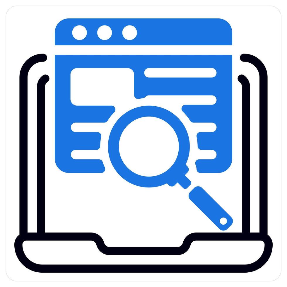web search icon concept in blue vector