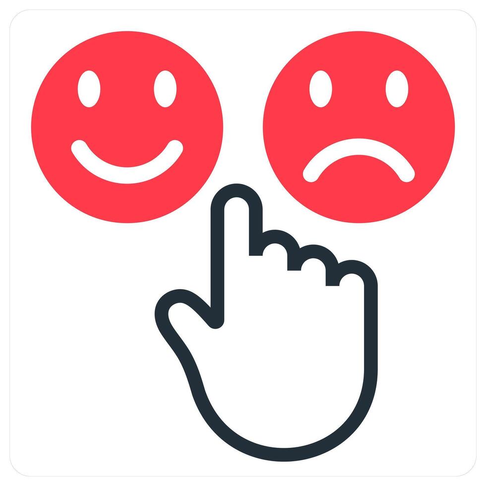 emoji feedback icon concept in red vector