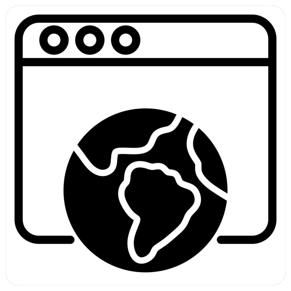 internet browsing icon in black color vector