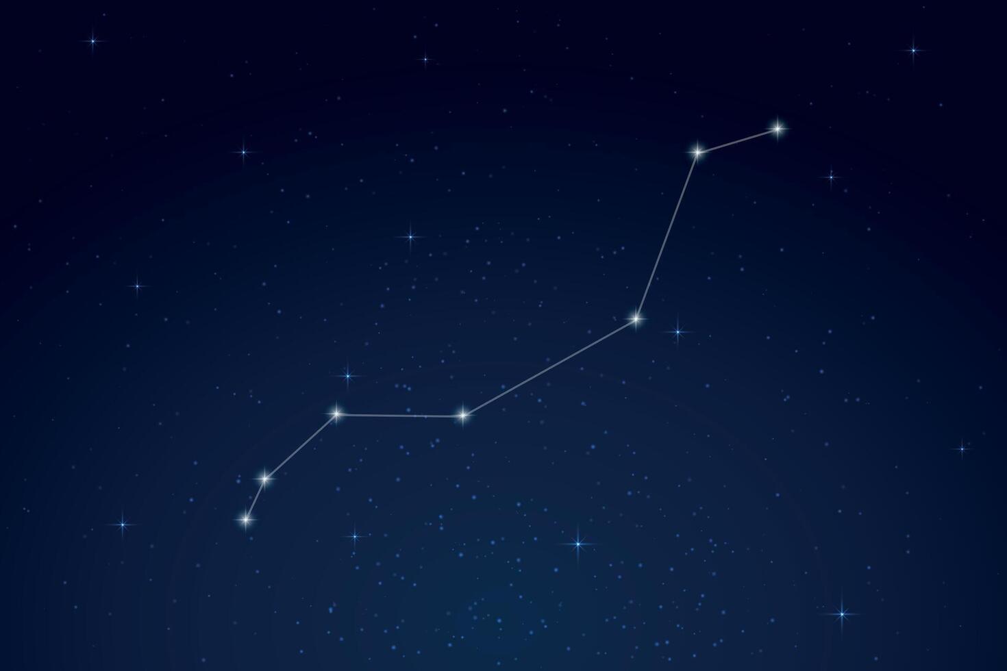 Lynx Constellation with Star Names in Night Sky vector