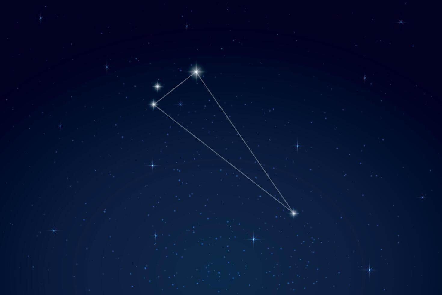 Triangulum Constellation with Star Names in Night Sky vector