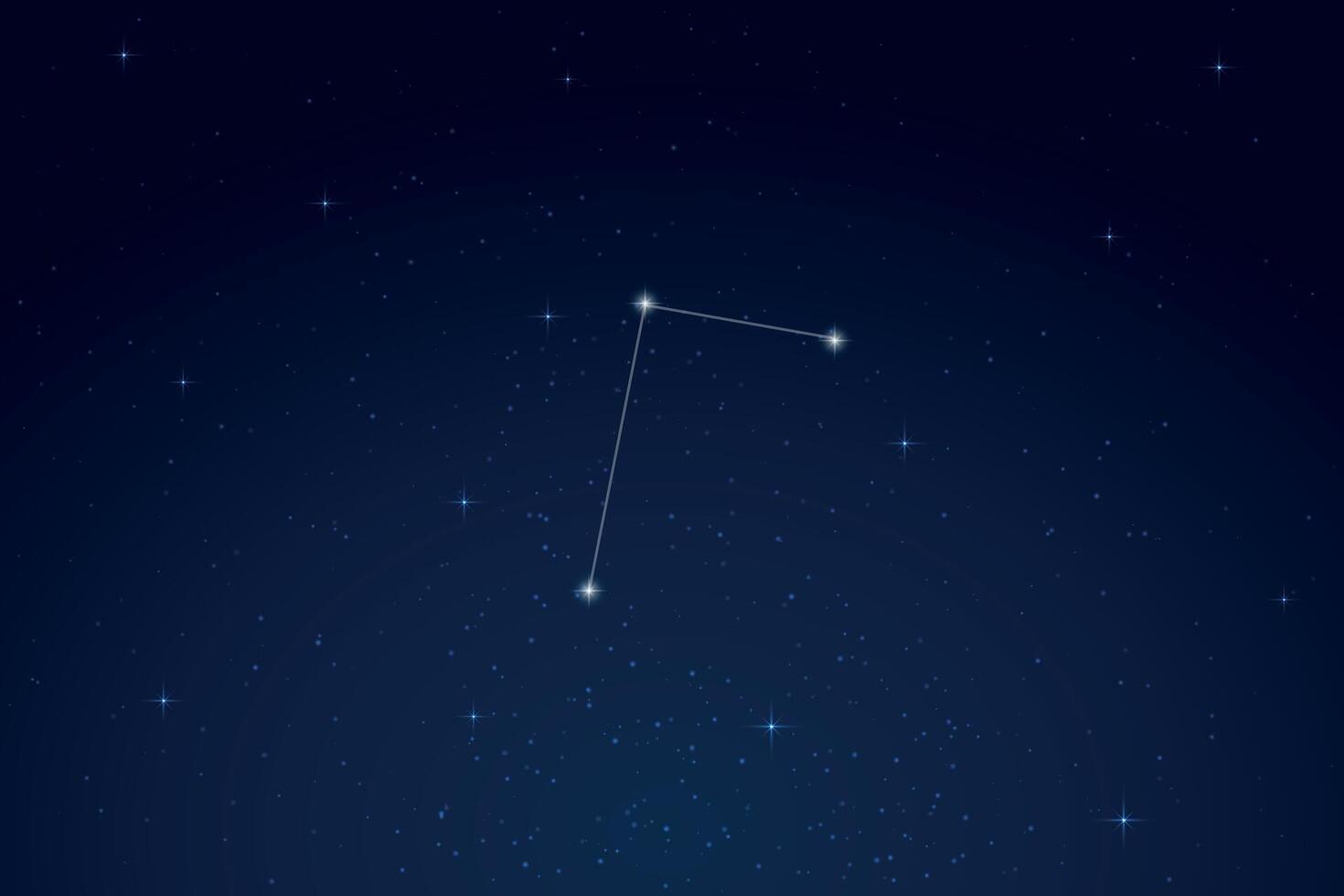 Telescopium Constellation with Star Names in Night Sky vector