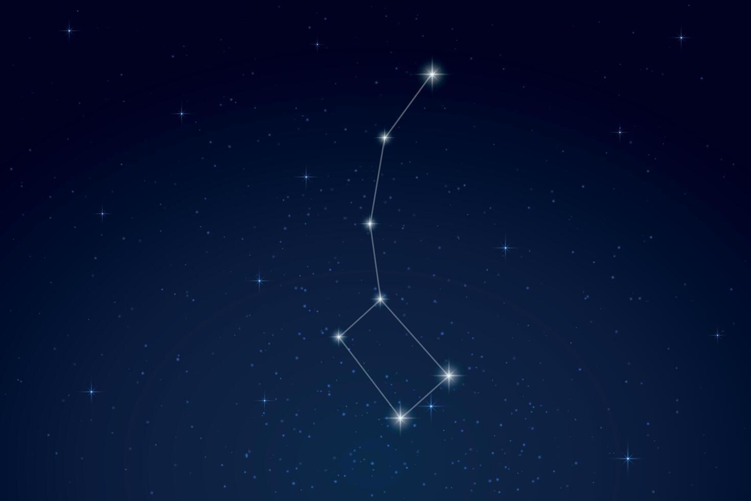 Ursa Minor Constellation with Star Names in Night Sky vector