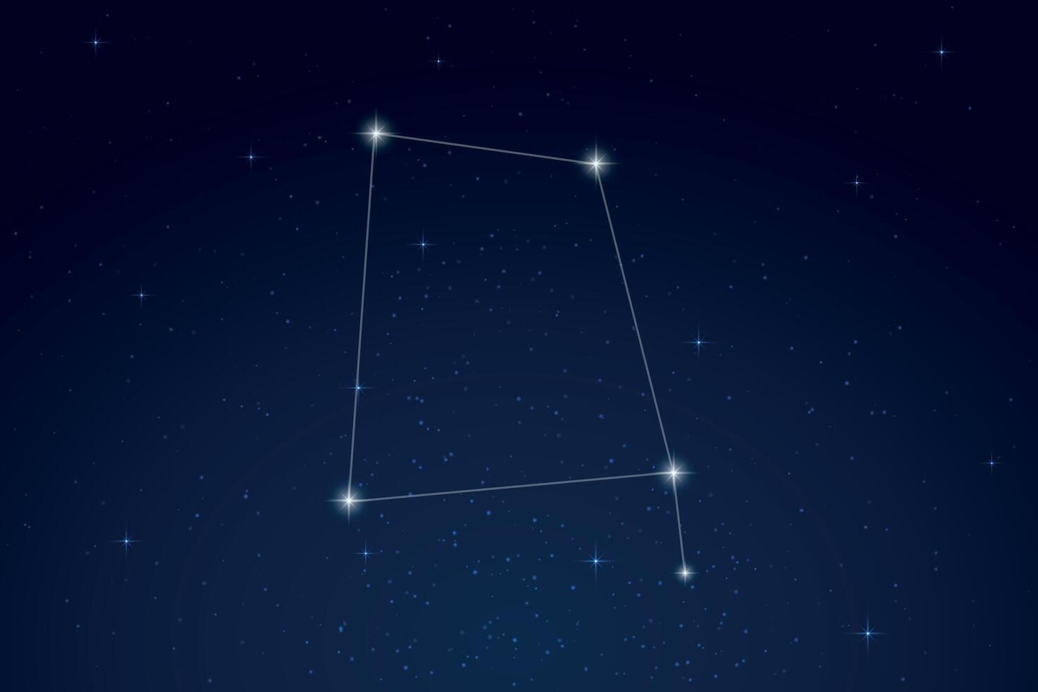 Corvus Constellation with Star Names in Night Sky vector