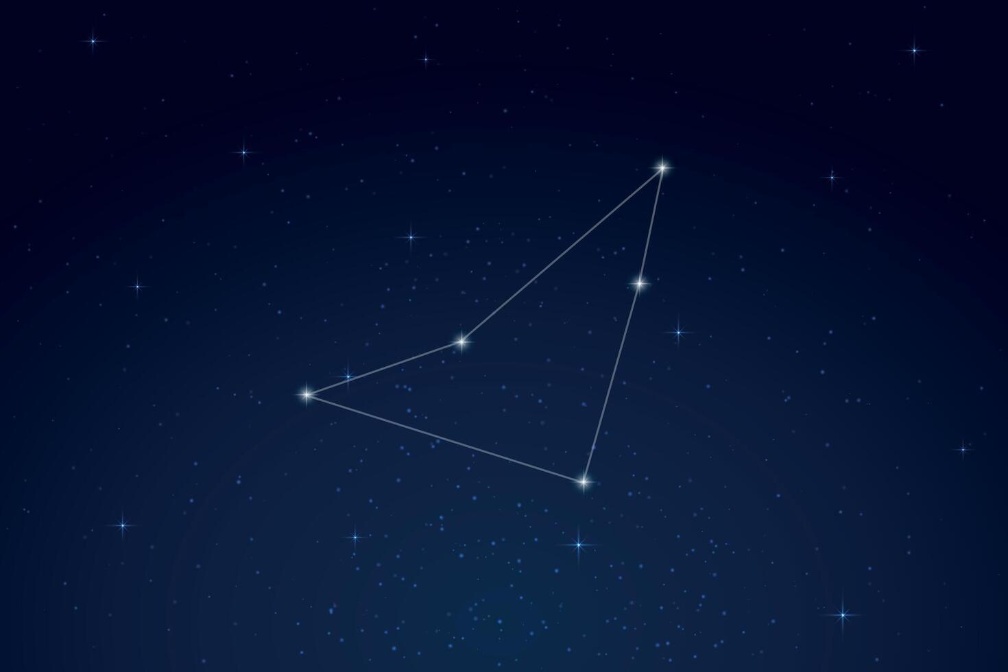 Indus Constellation with Star Names in Night Sky vector