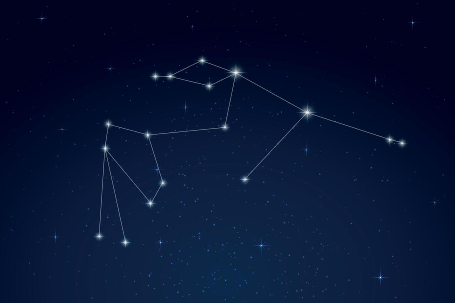 Aquarius Constellation with Star Names in Night Sky vector