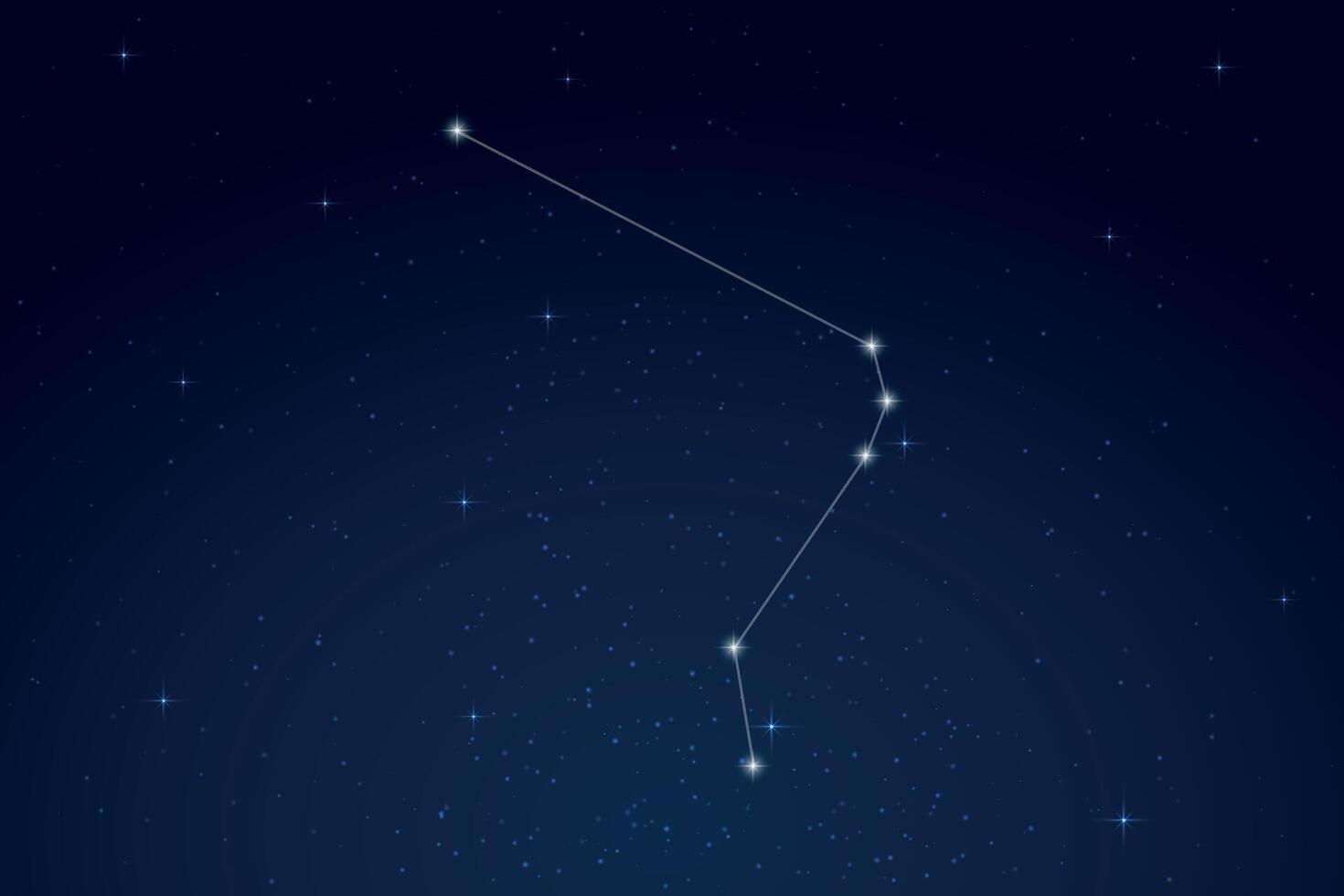 Horologium Constellation with Star Names in Night Sky vector