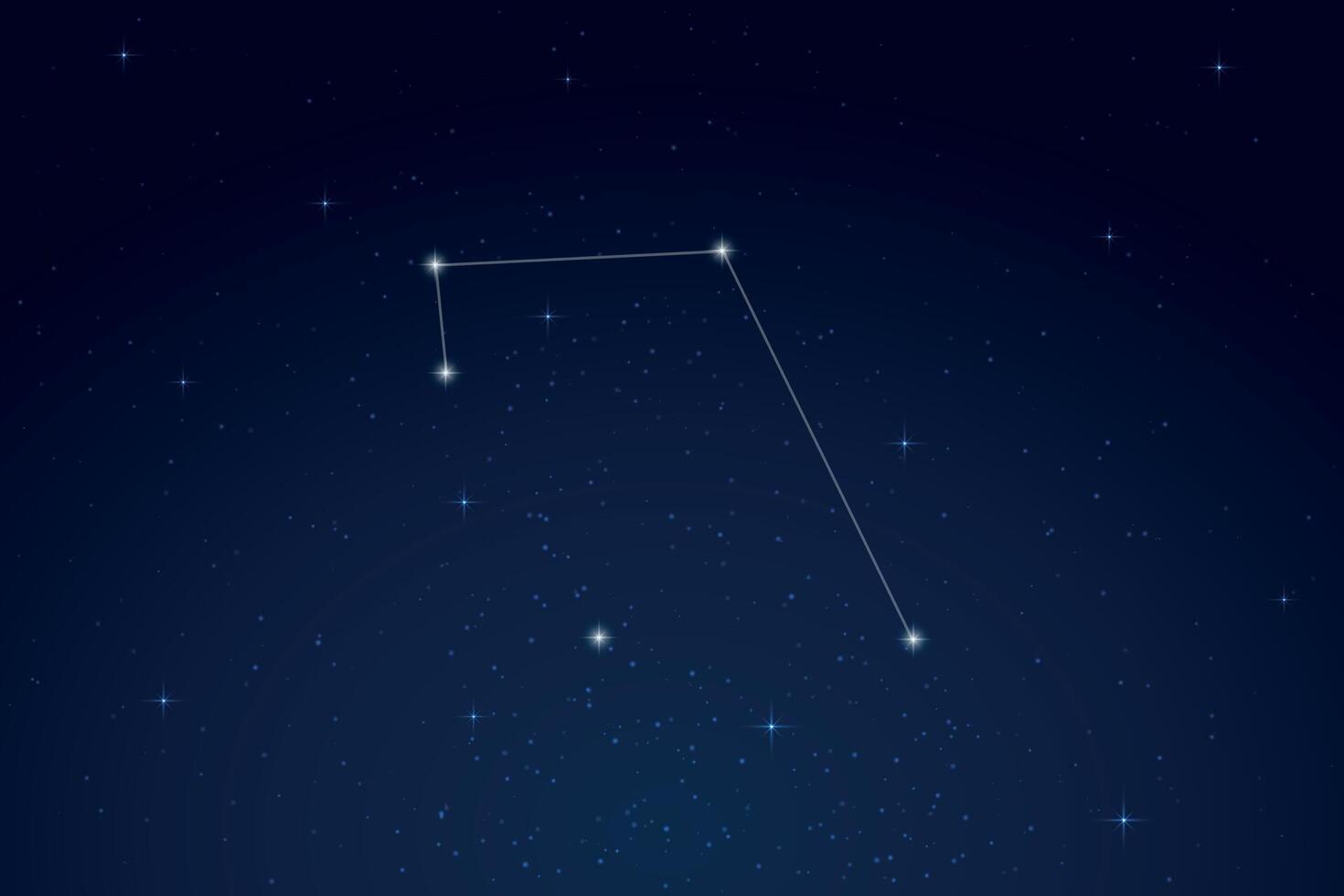 Sextans Constellation with Star Names in Night Sky vector