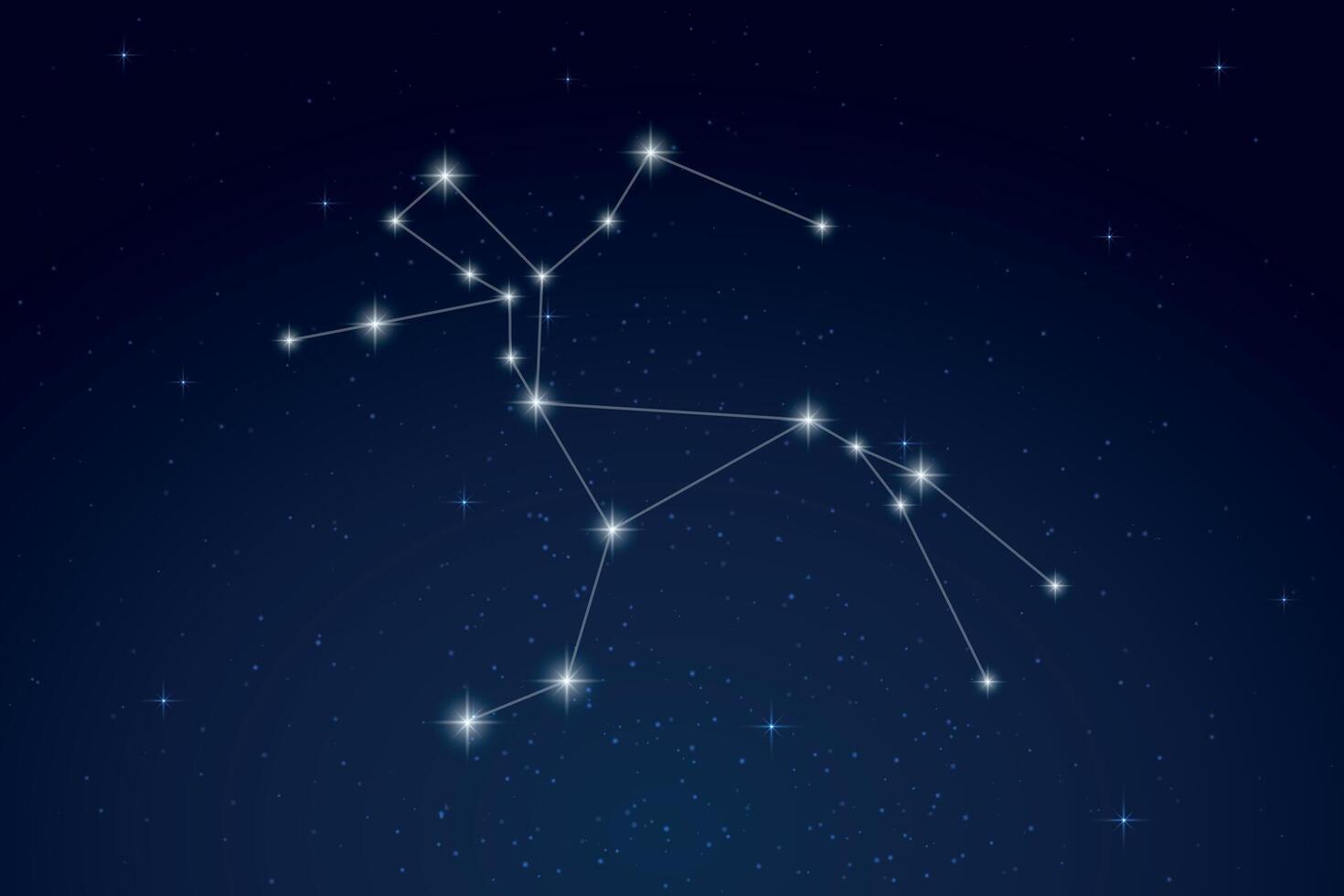 Centaurus Constellation with Star Names in Night Sky vector