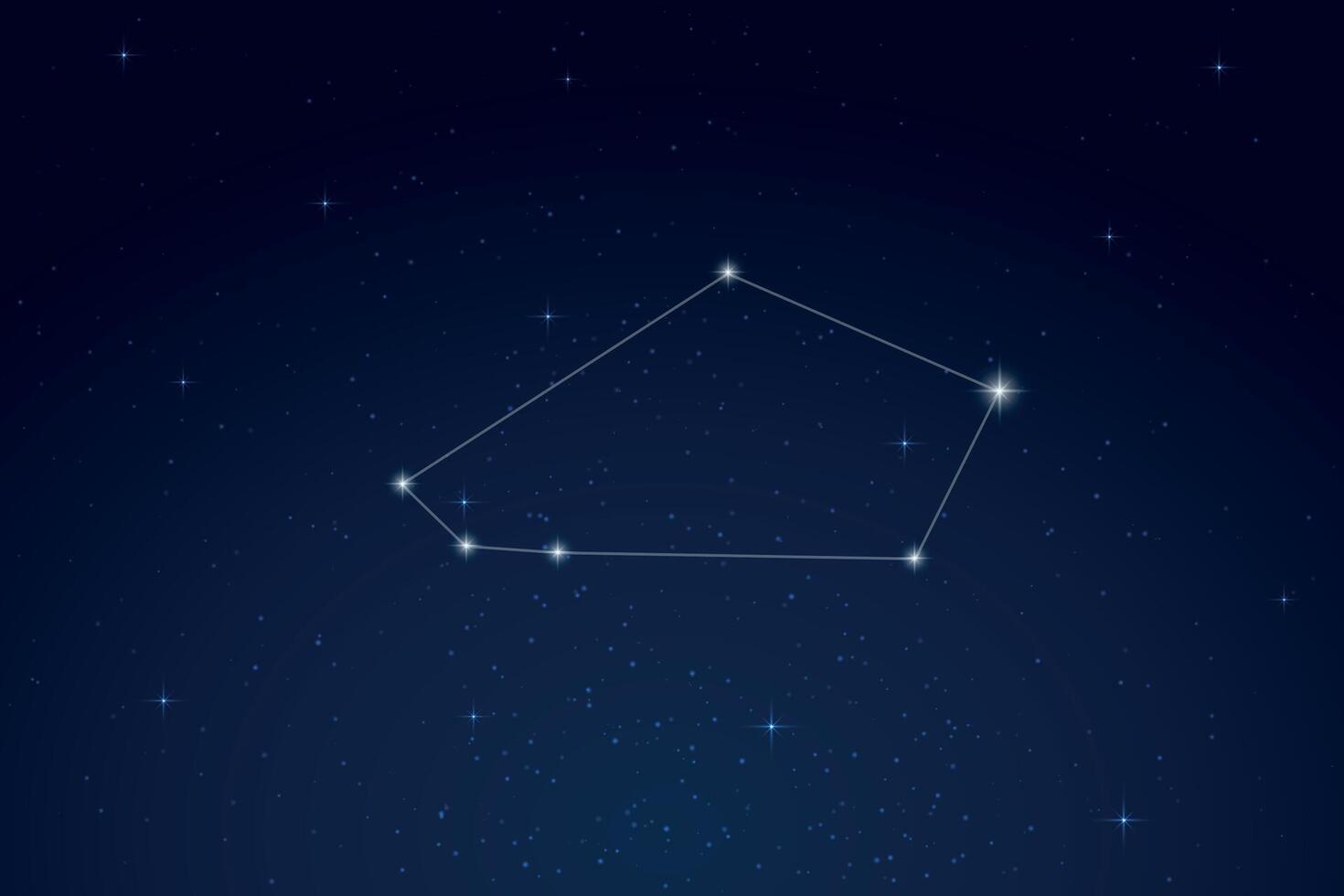 Tucana Constellation with Star Names in Night Sky vector