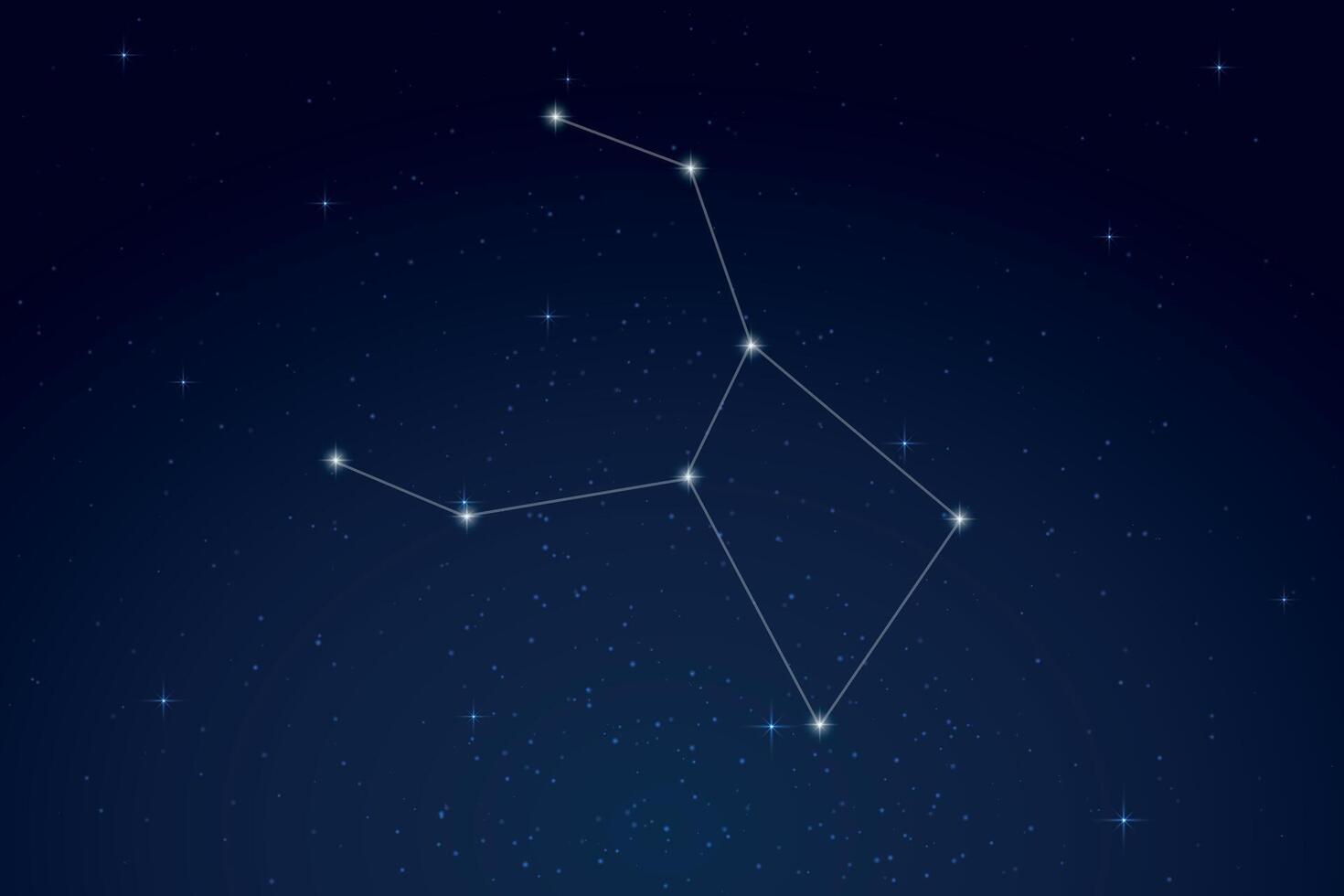 Crater Constellation with Star Names in Night Sky vector