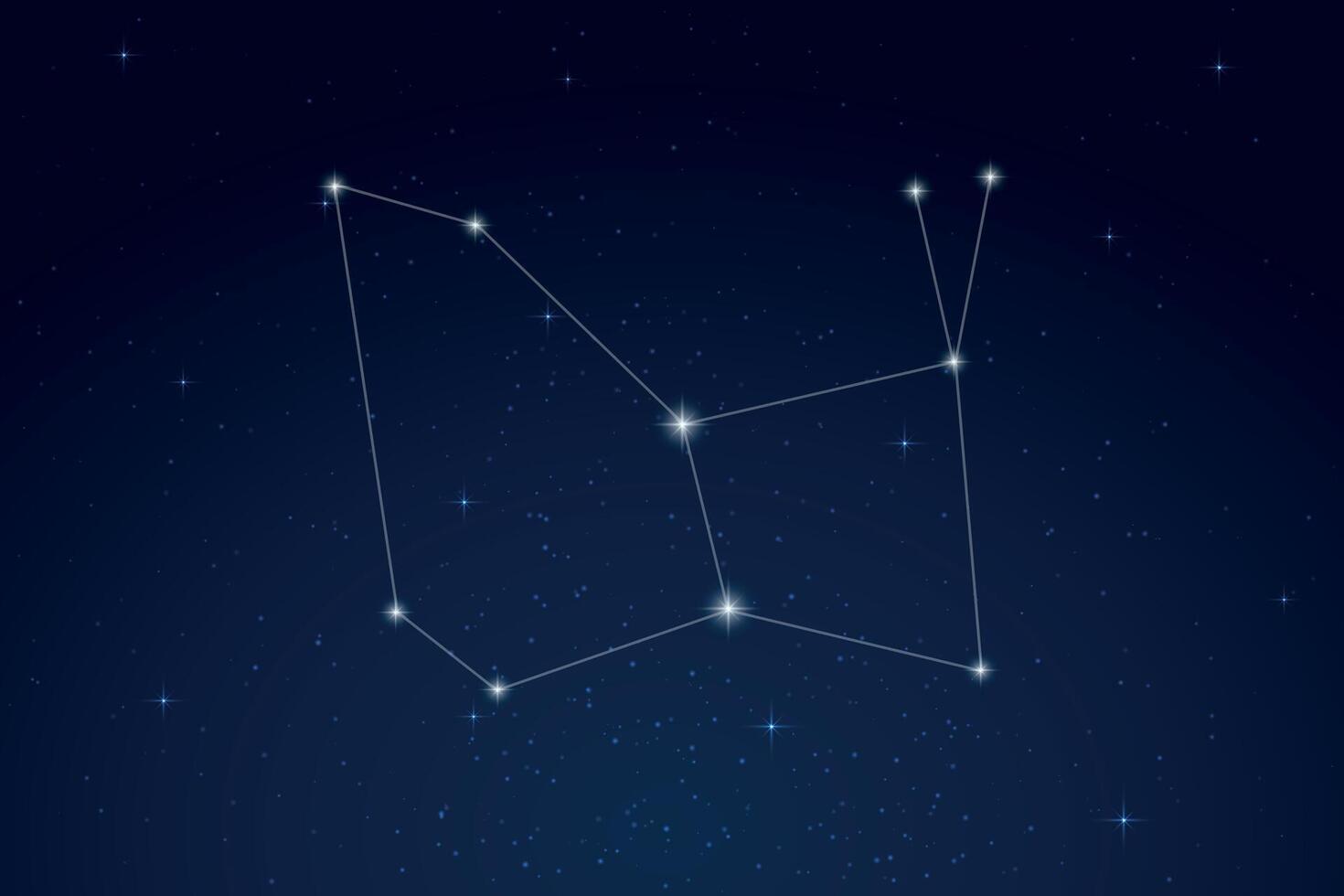 Lepus Constellation with Star Names in Night Sky vector