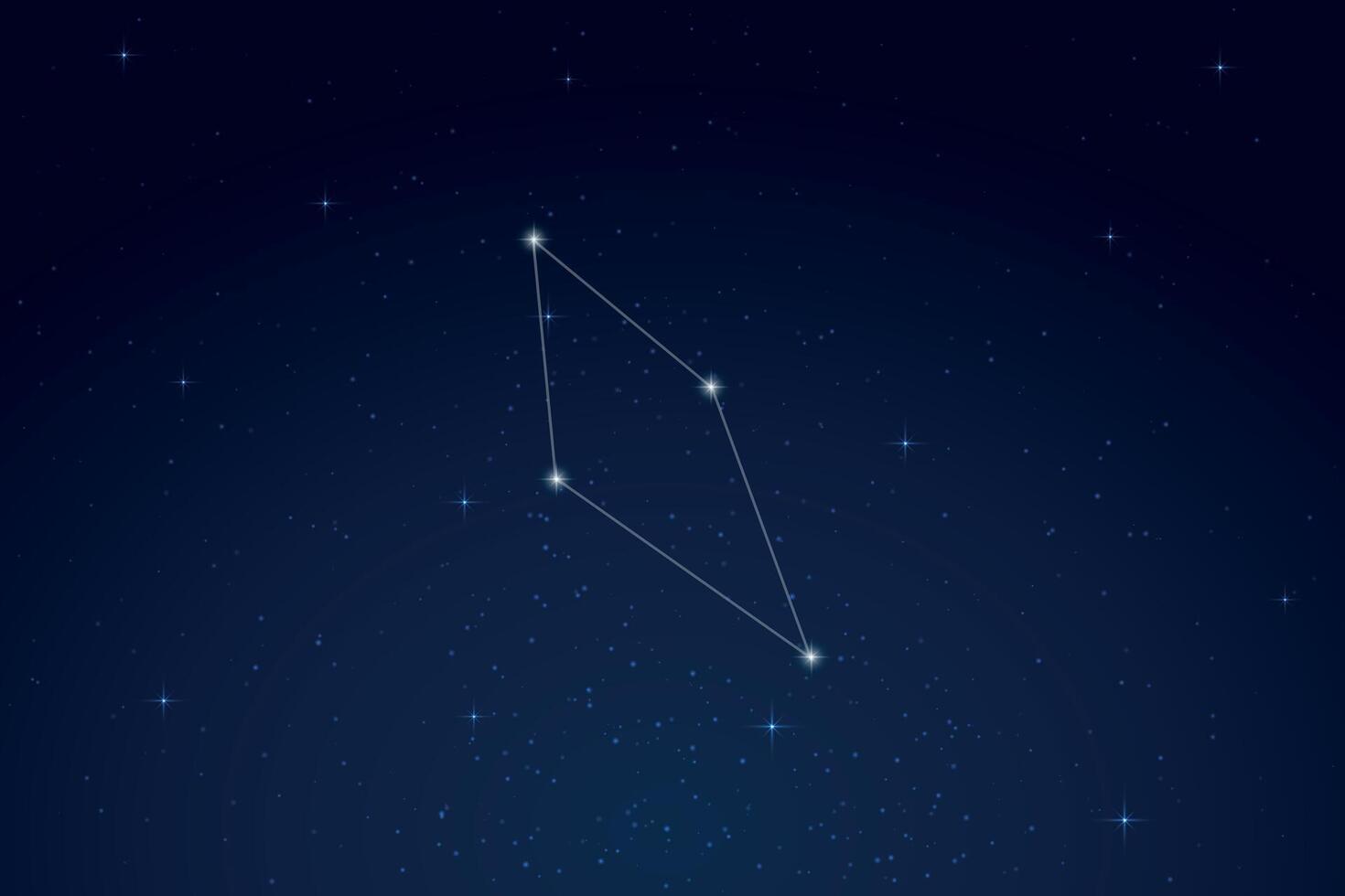 Reticulum Constellation with Star Names in Night Sky vector