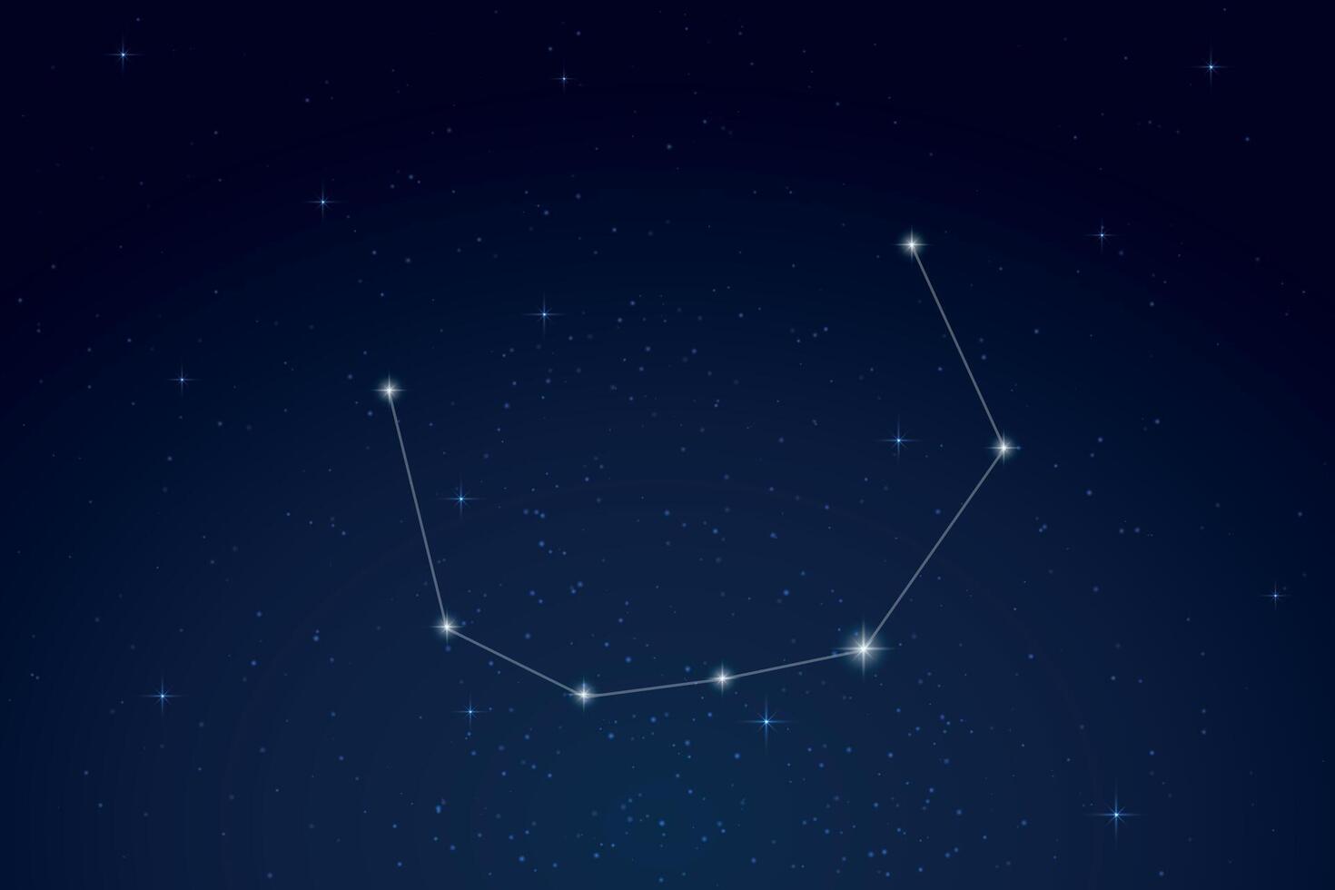 Corona Borealis Constellation with Star Names in Night Sky vector