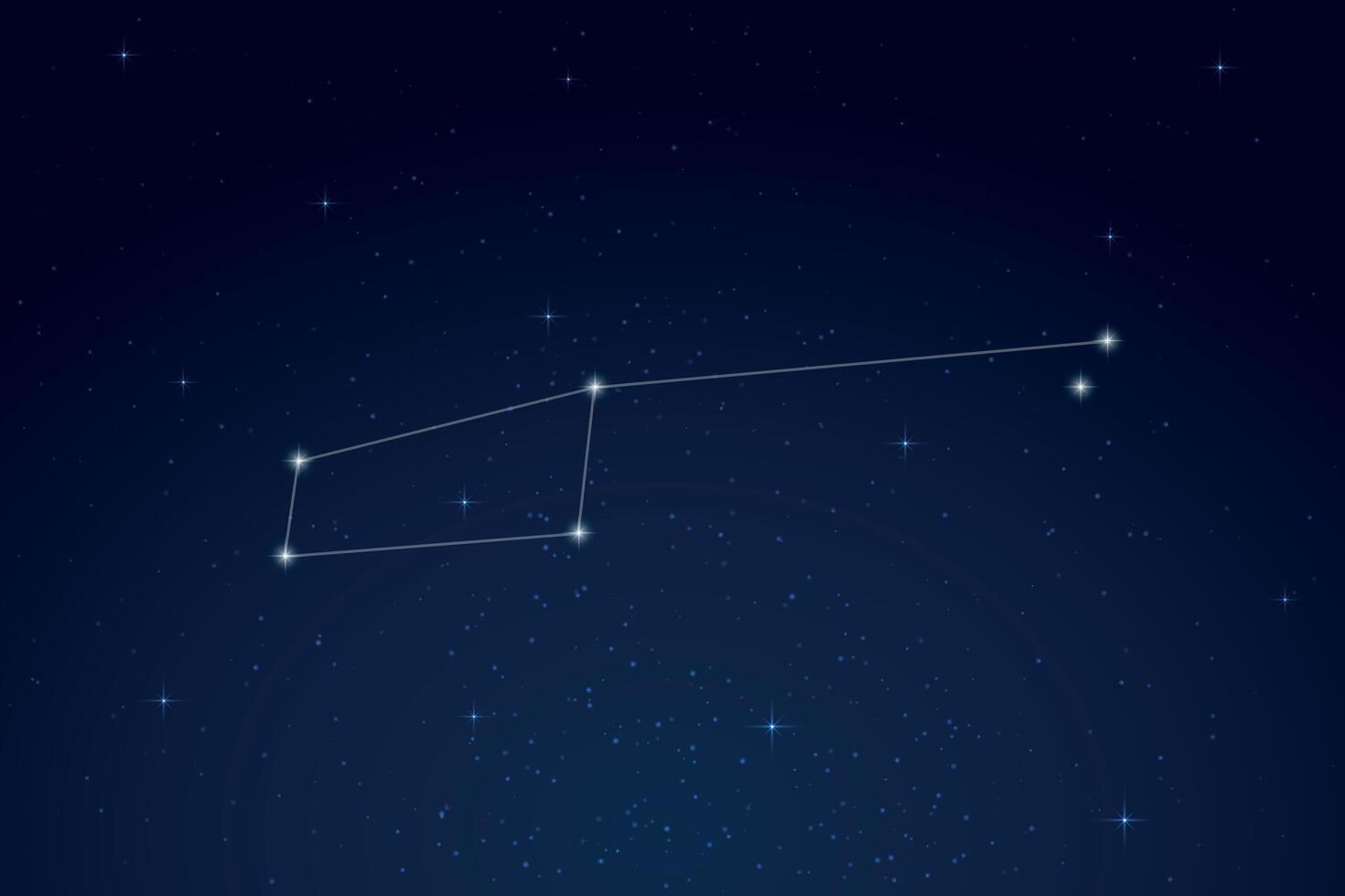 Chamaeleon Constellation with Star Names in Night Sky vector