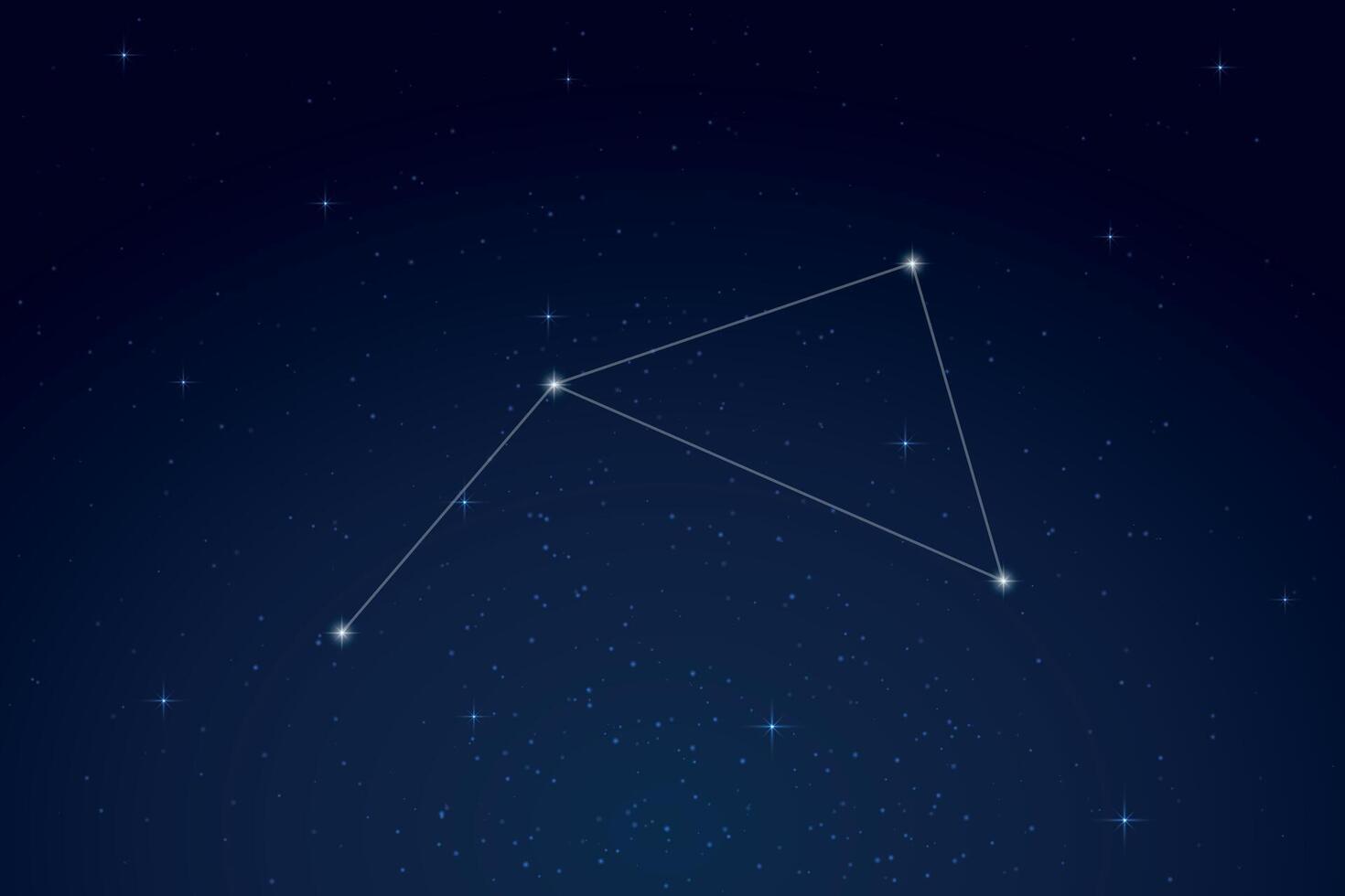 Antlia Constellation with Star Names in Night Sky vector
