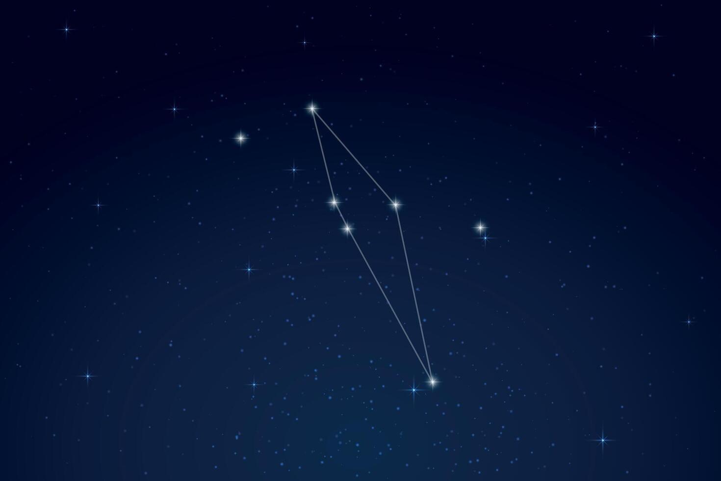 Scutum Constellation with Star Names in Night Sky vector