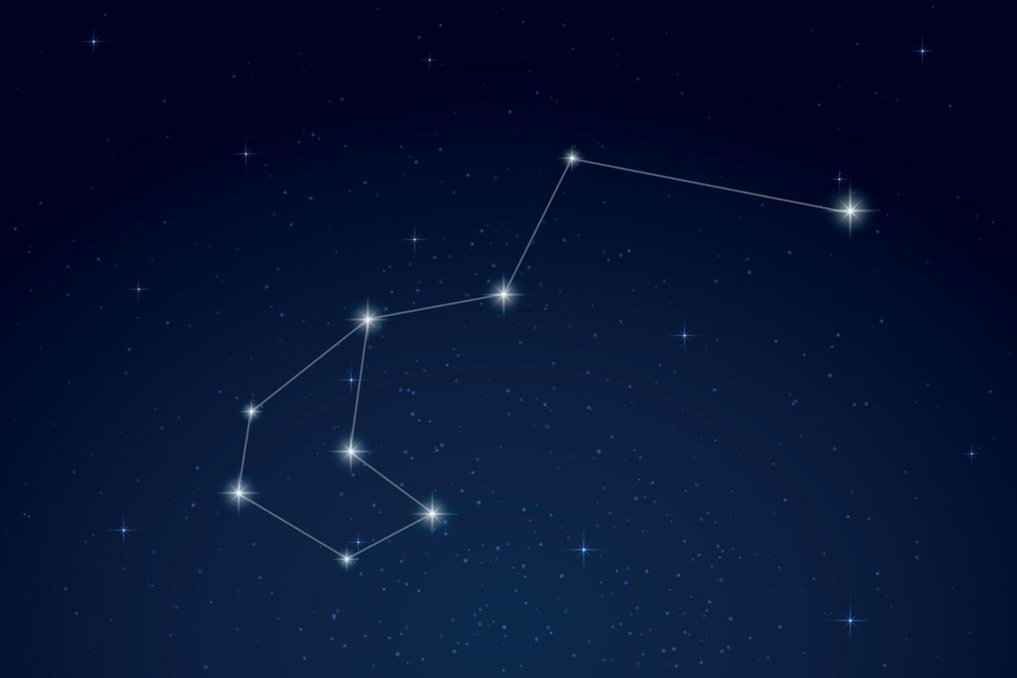 Carina Constellation with Star Names in Night Sky vector