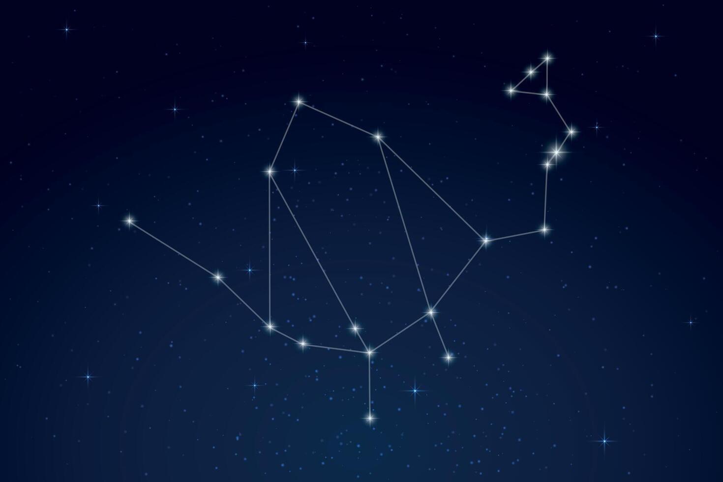 Serpens Constellation with Star Names in Night Sky vector