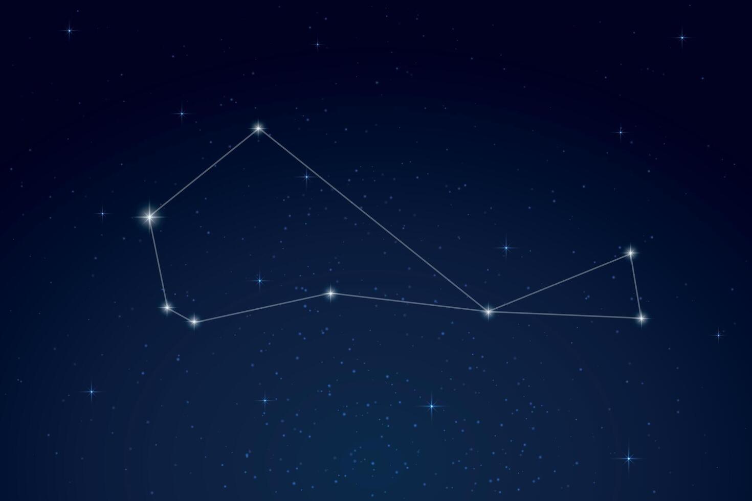 Piscis Austrinus Constellation with Star Names in Night Sky vector
