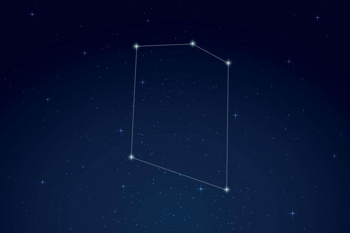 Microscopium Constellation with Star Names in Night Sky vector