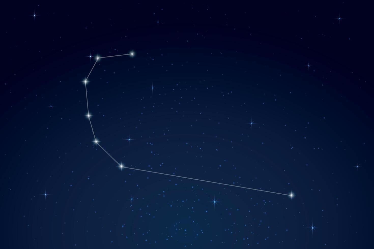 Corona Australis Constellation with Star Names in Night Sky vector