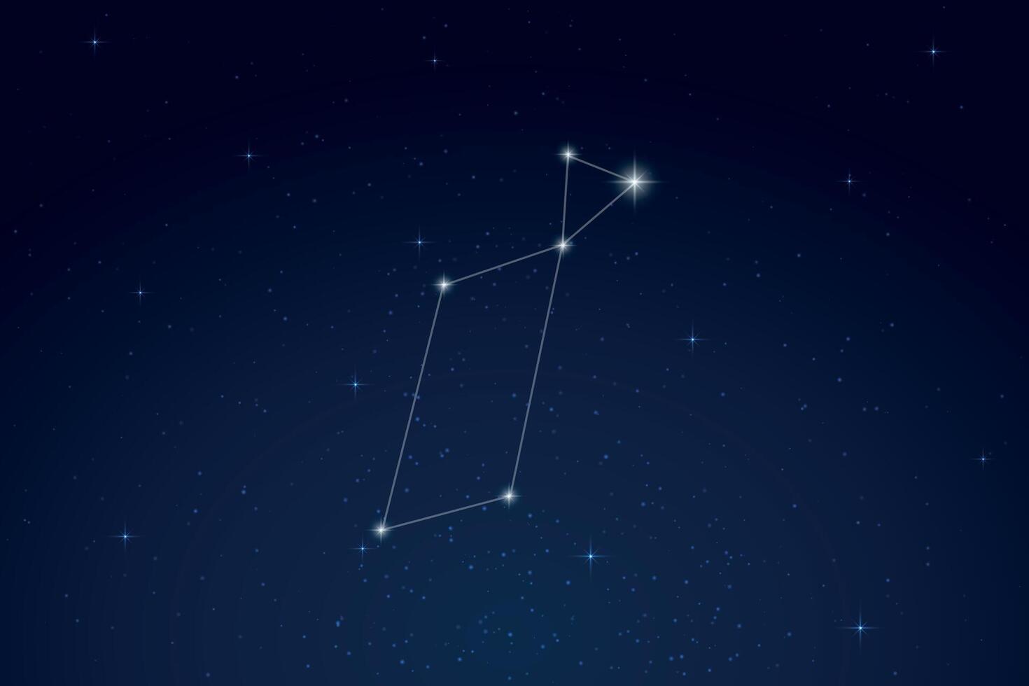 Lyra Constellation with Star Names in Night Sky vector