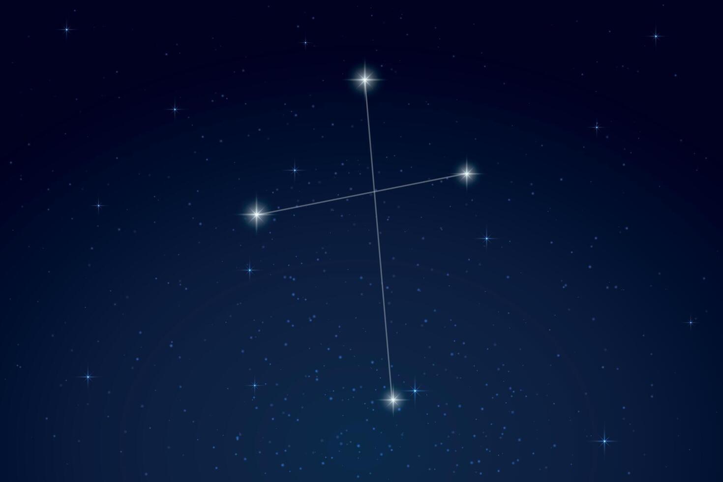 Crux Constellation with Star Names in Night Sky vector