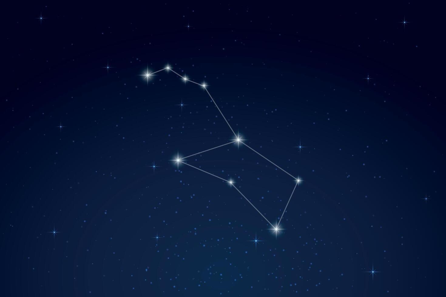 Puppis Constellation with Star Names in Night Sky vector
