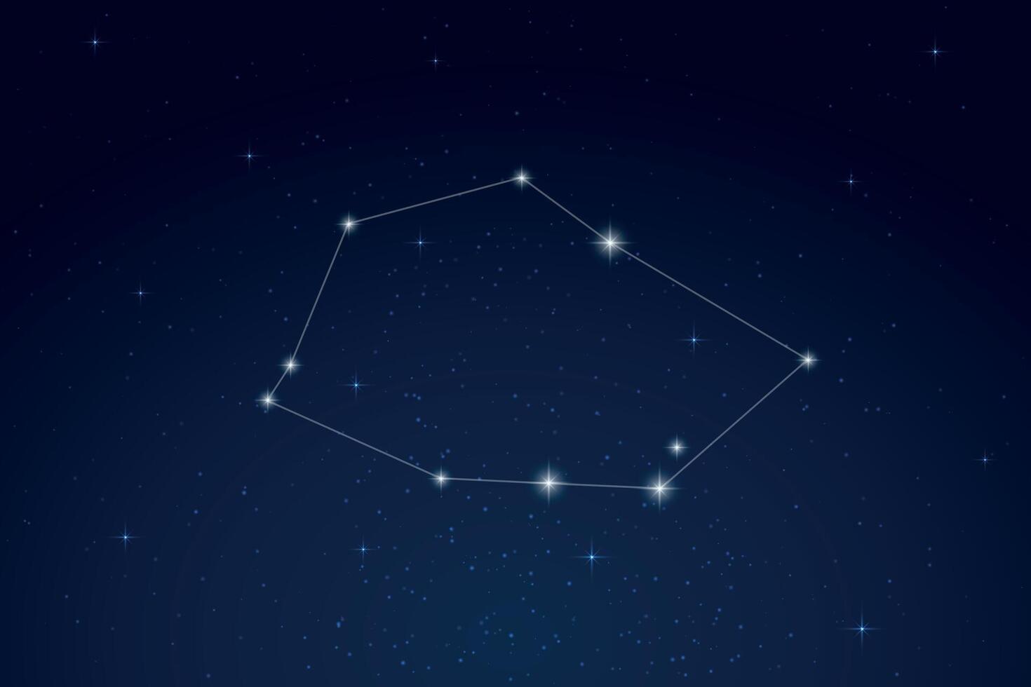 Vela Constellation with Star Names in Night Sky vector