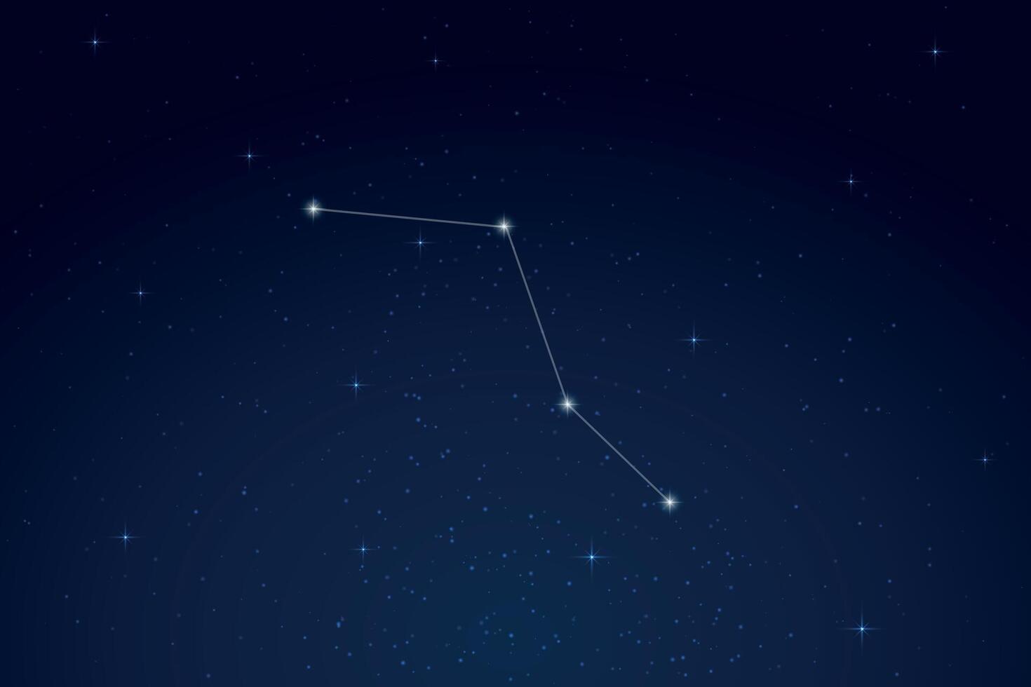 Caelum Constellation with Star Names in Night Sky vector