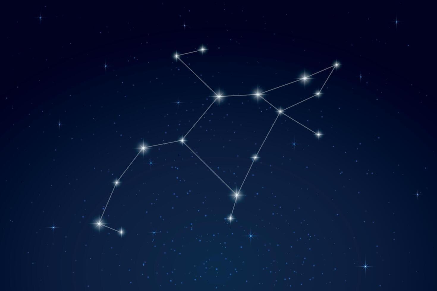 Perseus Constellation with Star Names in Night Sky vector