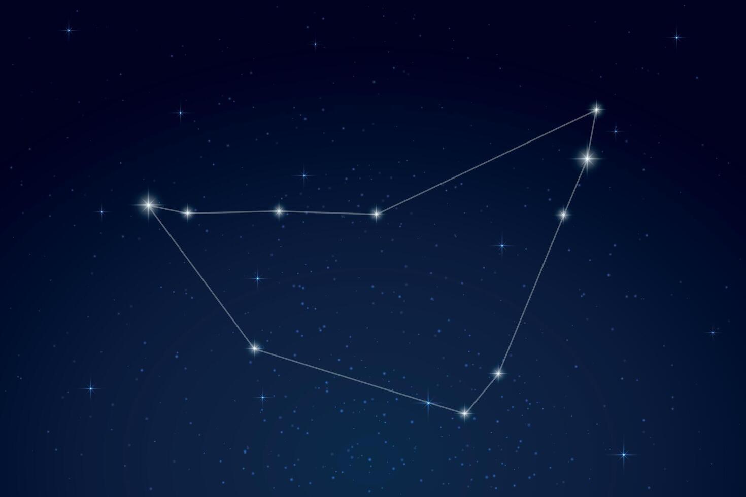Capricornus Constellation with Star Names in Night Sky vector