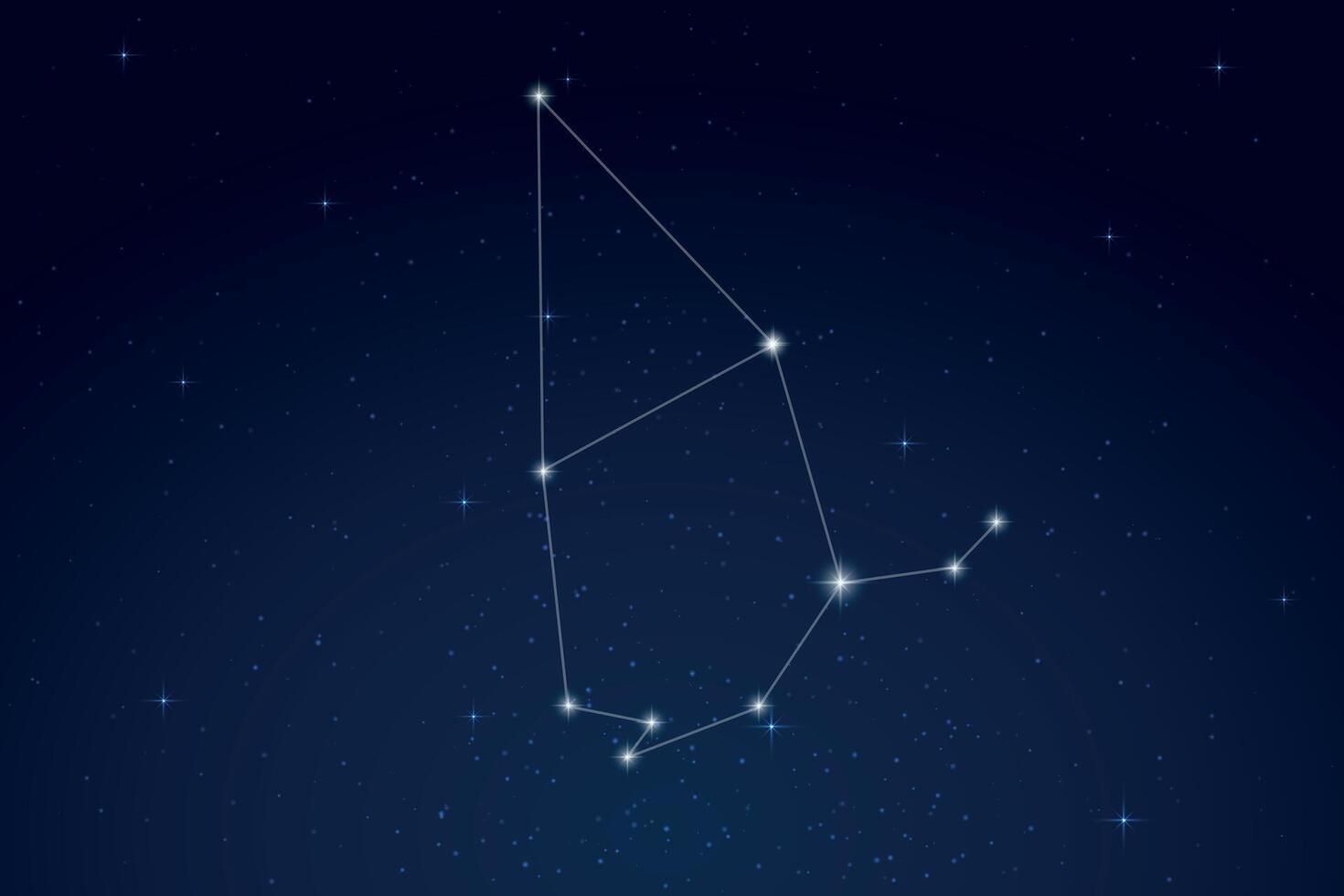 Cepheus Constellation with Star Names in Night Sky vector