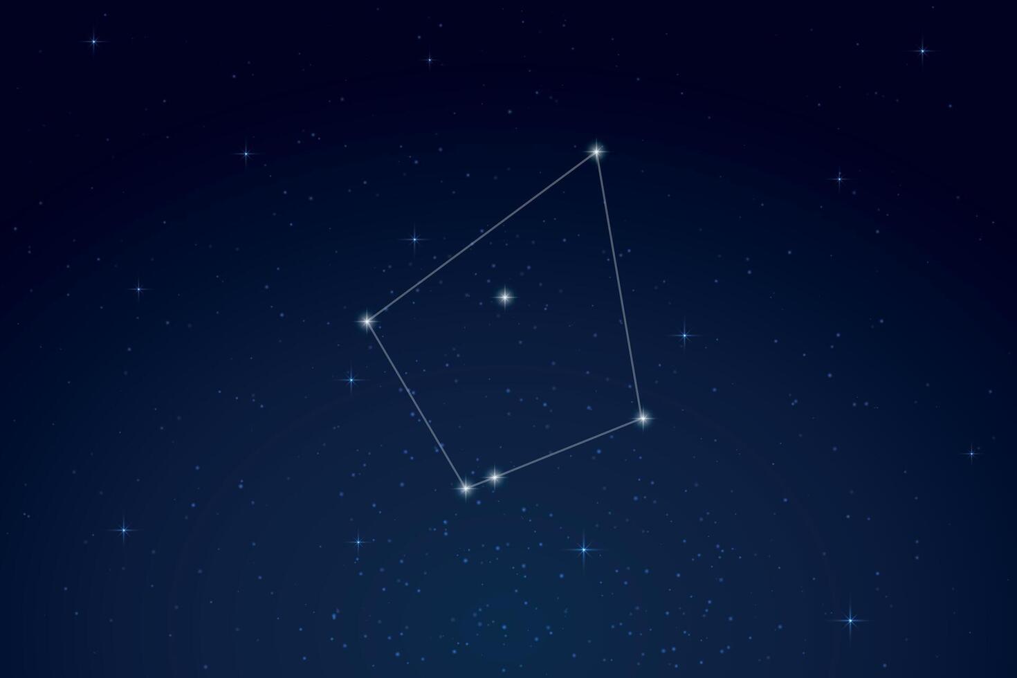 Norma Constellation with Star Names in Night Sky vector