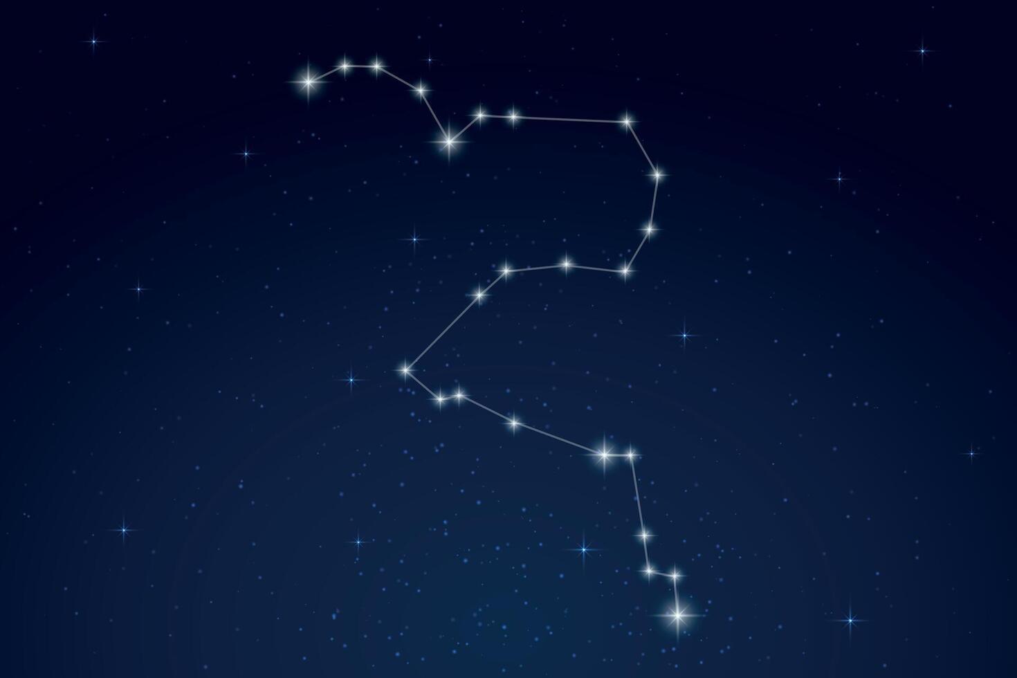 Eridanus Constellation with Star Names in Night Sky vector