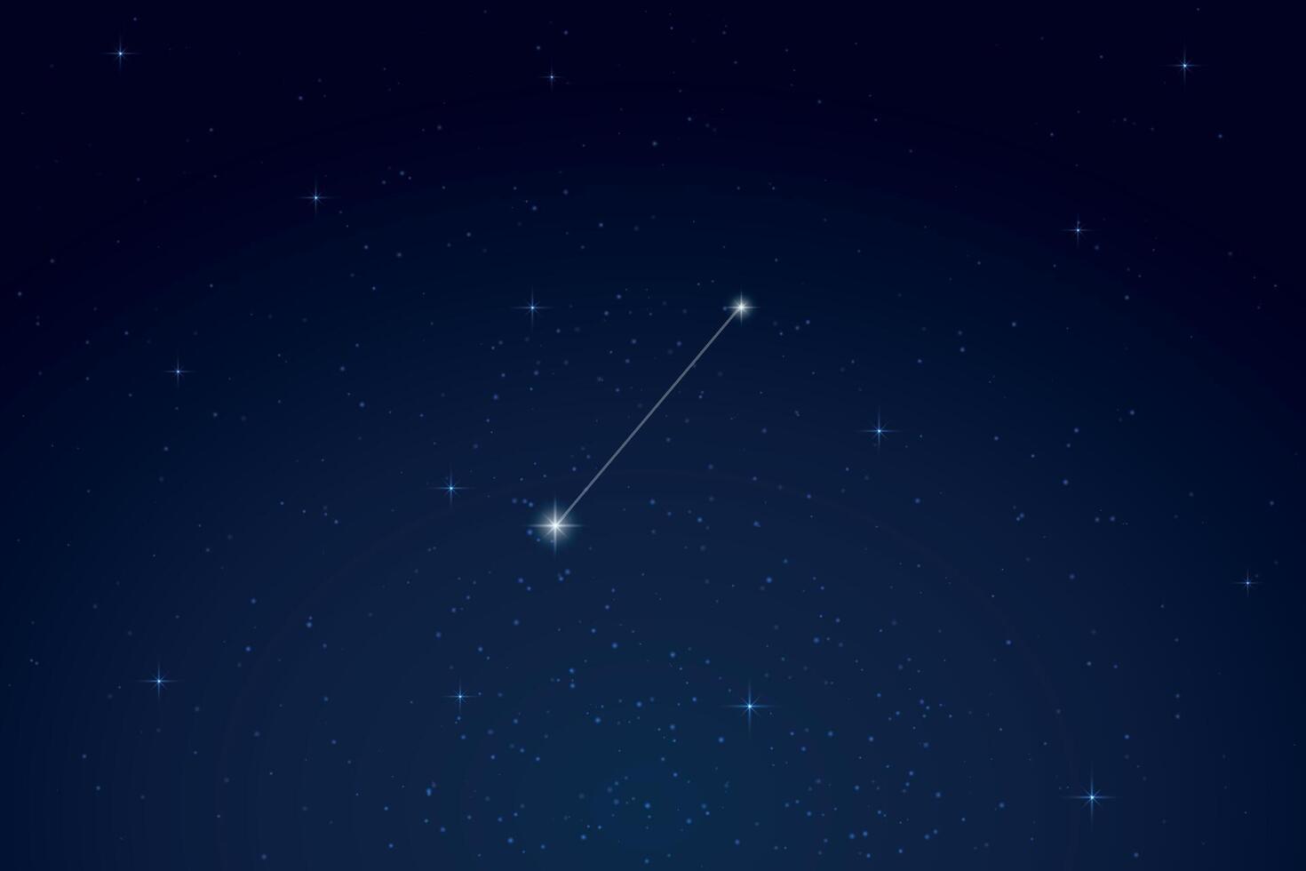 Canes Venatici Constellation with Star Names in Night Sky vector