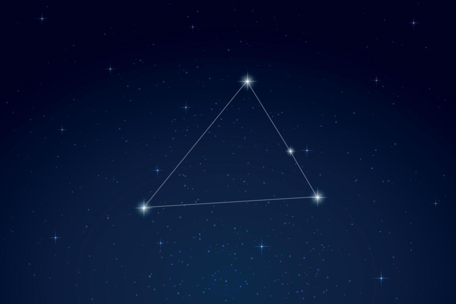 Triangulum Australe Constellation with Star Names in Night Sky vector